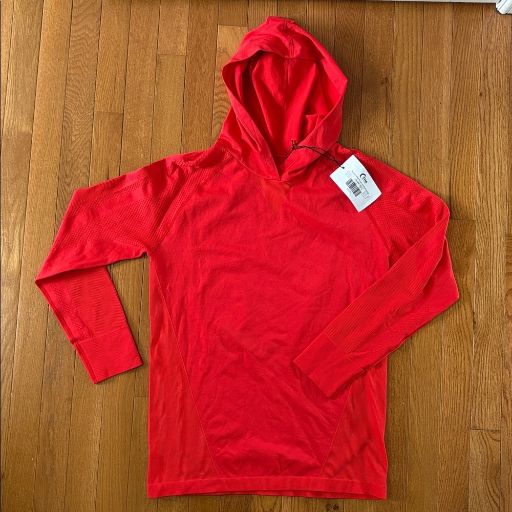 NWT ZYIA Peak Performance Hoodie Sunset Red Size XL Activewear